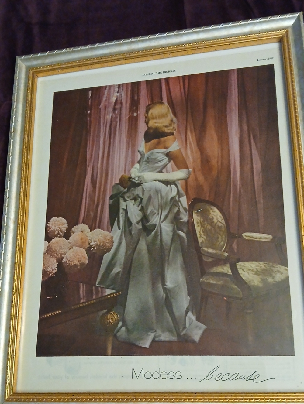 Framed 1949 LADIES HOME JOURNAL Advertisement Page, Framed 12" X 15"